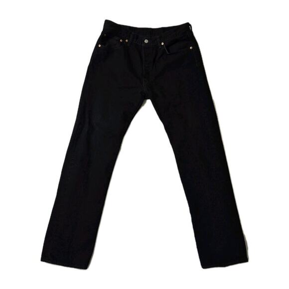 Levi's 501 Jeans Men 32 Black Denim Buttonfly Classic Everyday Casual Straight - Picture 1 of 9